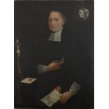 Porträtmaler 18. Jh., Halbportät eines französischen Geistlichen im Talar, Öl auf Leinwand,