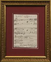 Désiré-Émile Inghelbrecht (Paris 1880 - 1965 Paris), handschriftliches Musikmanuskript, am unt. Rand