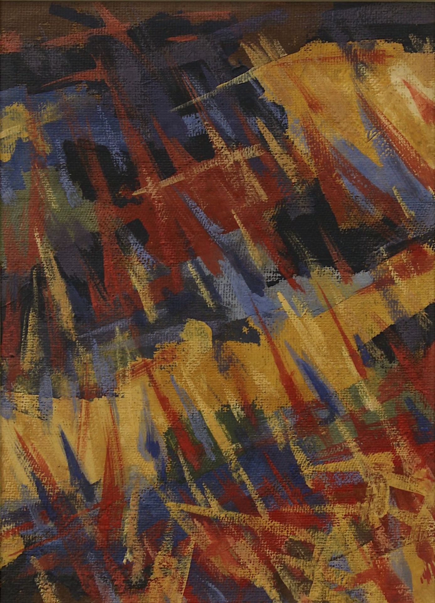 Künstler 2. H. 20. Jh., Komposition I, Mischtechnik auf Hartfaserplatte, 32,5 x 23,5 cm ( - Bild 2 aus 3