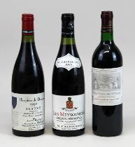 3 Flaschen Rotwein, Frankreich: eine FLasche 1990er Beaune, Premier Cru, Hospices de Beaune,