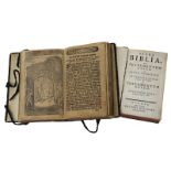Zwei Bücher zu Religion: "Sacra Biblia, sive Testamentum Vetus ... Testamentum Novum ...", Tiguri