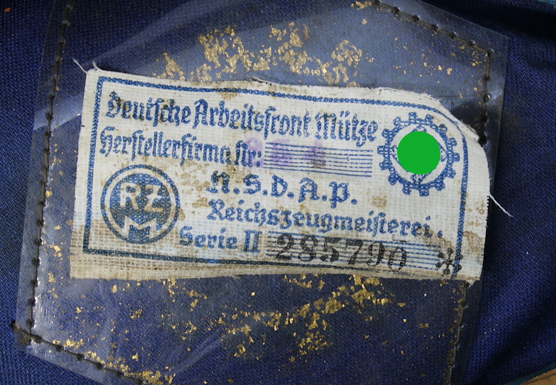 Schirmmütze für Werkscharen der Deutschen Arbeitsfront, Deutsches Reich 1933 - 1945, schwarzes Tuch, - Bild 4 aus 4