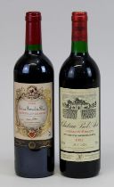 2 Flaschen Bordeaux: eine Flasche 1992er Château Bel Air, Lussac St. Émilion, J.N. Roi, Gironde