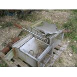 Dump Chutes - Stainless steel hand operated pellet press dump chute, 400 mm x 250 mm x 620 mm