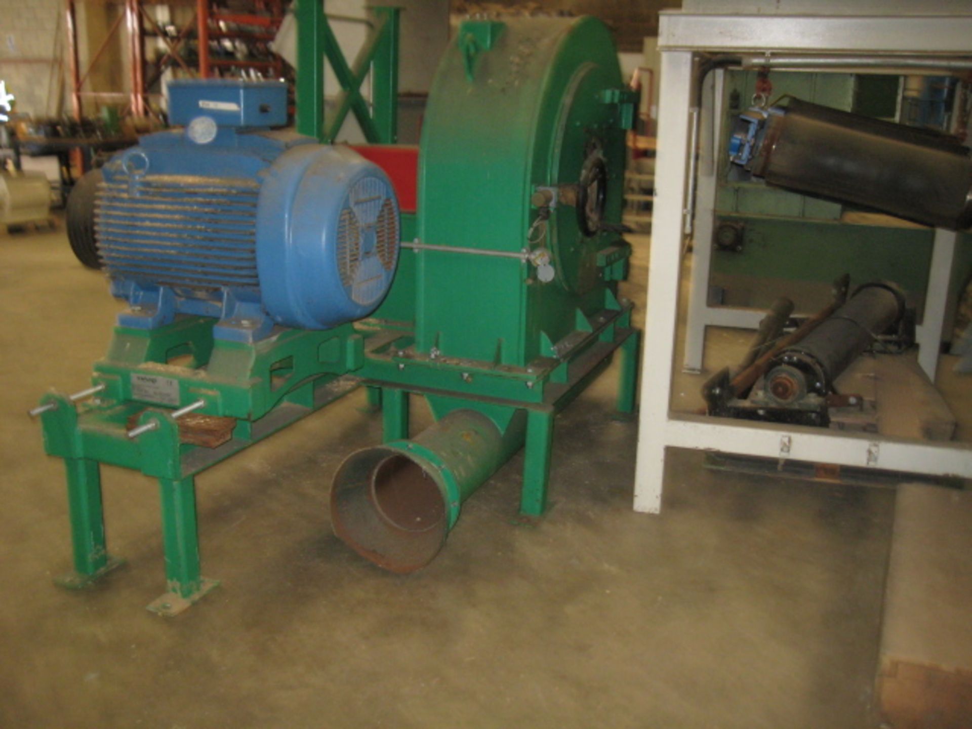 Hammer Mill - Centrefeed hammer mill (maybe by Haas) on support frame with vee belt drive and