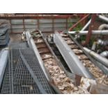 Link Plate - 400mm wide Link Plate Swan Neck Conveyor, with twin roller chains, steel cleats and