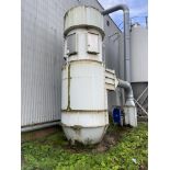 Bolted Sectional Steel Cyclone Receiver Unit, 2.4m dia., approx. 6.5m high, with ducting to fan,