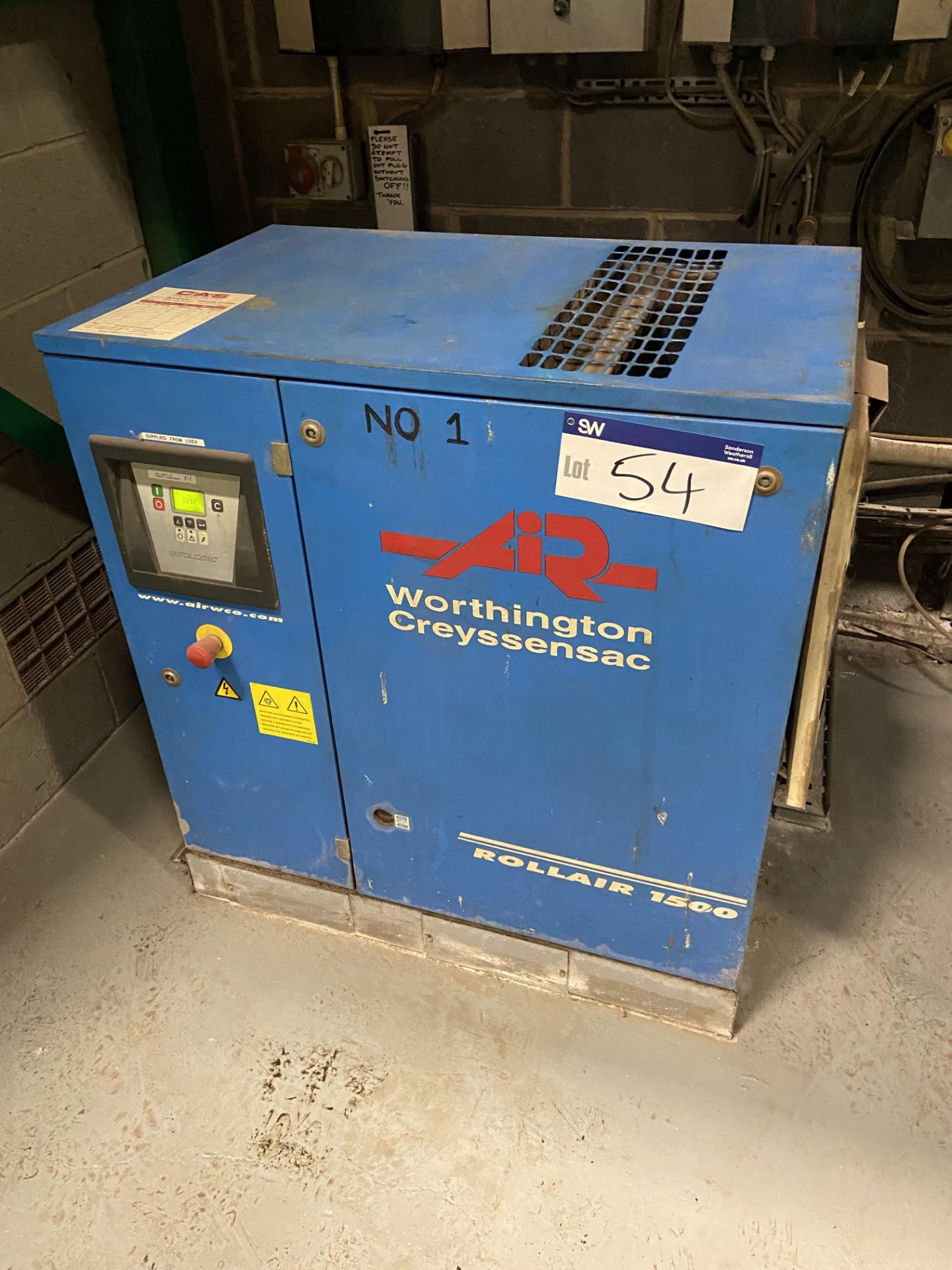 Worthington Creyssensac Rollair 1500 Packaged Air Compressor 3,892 hours (at time of listing) (no.