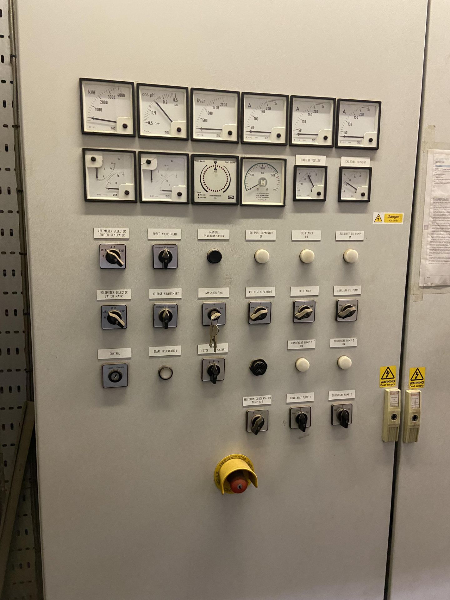 Three Door Control Panel, for turbine and generator  (please note this lot is part of combination - Image 2 of 9
