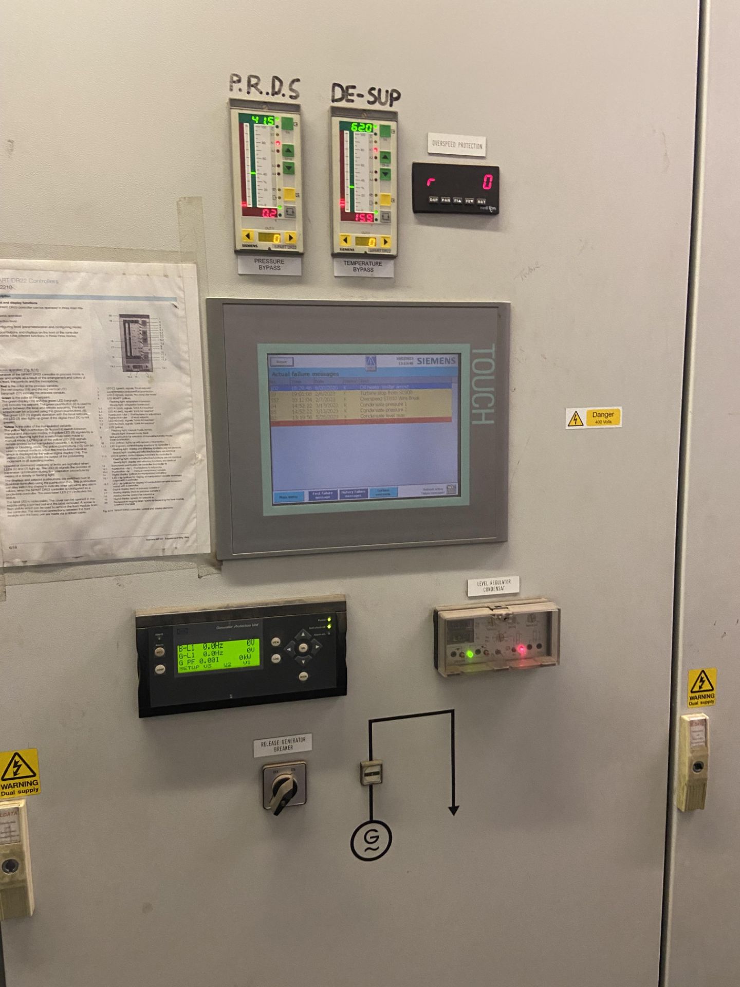 Three Door Control Panel, for turbine and generator  (please note this lot is part of combination - Image 3 of 9