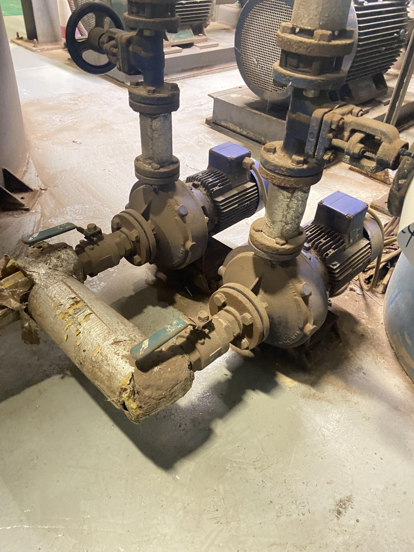 Two Centrifugal Water Pumps, each with electric motor drive (please note this lot is part of