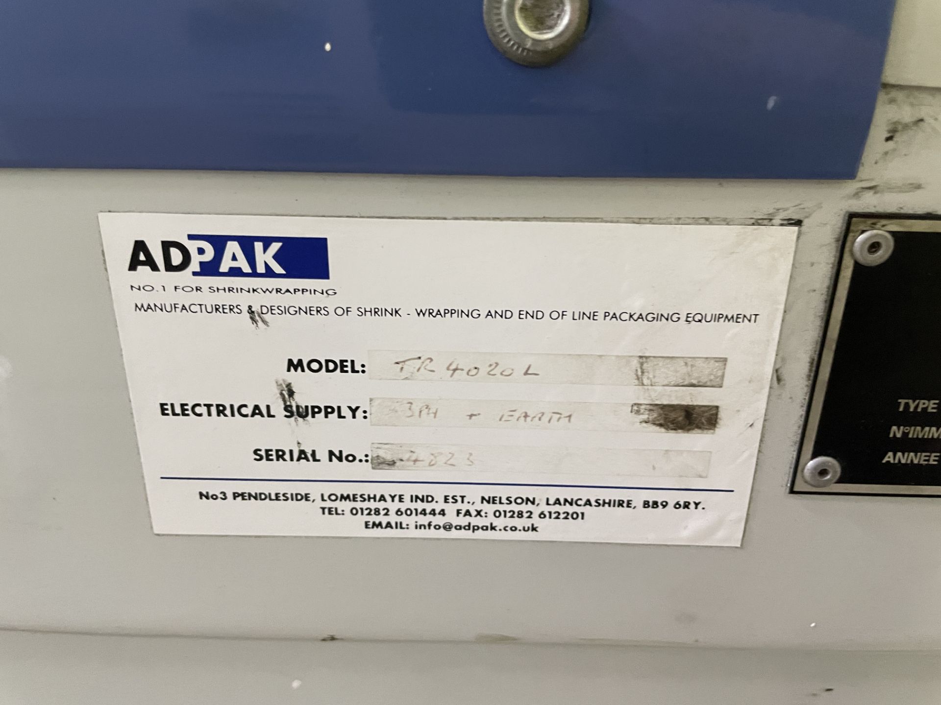 Adpak TR 420 L Mobile Heat Tunnel, serial no. 98020919, year of manufacture 1998, 440V, loading free - Bild 6 aus 7