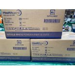 Three Boxes of Healthgard XL Nitrile White Powder Free Gloves, ten packs per box, 200 gloves per