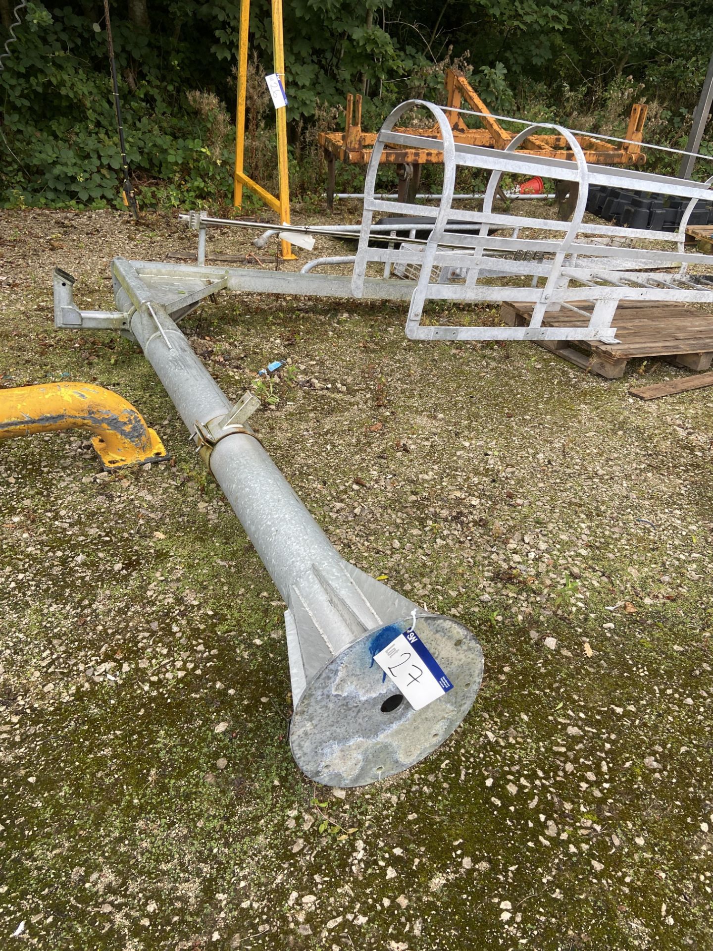 Hawk Lifting Galvanised Steel Jib Arm, 125kg SWL, approx. 3.2m x 2.95m. Lot located Bretherton,
