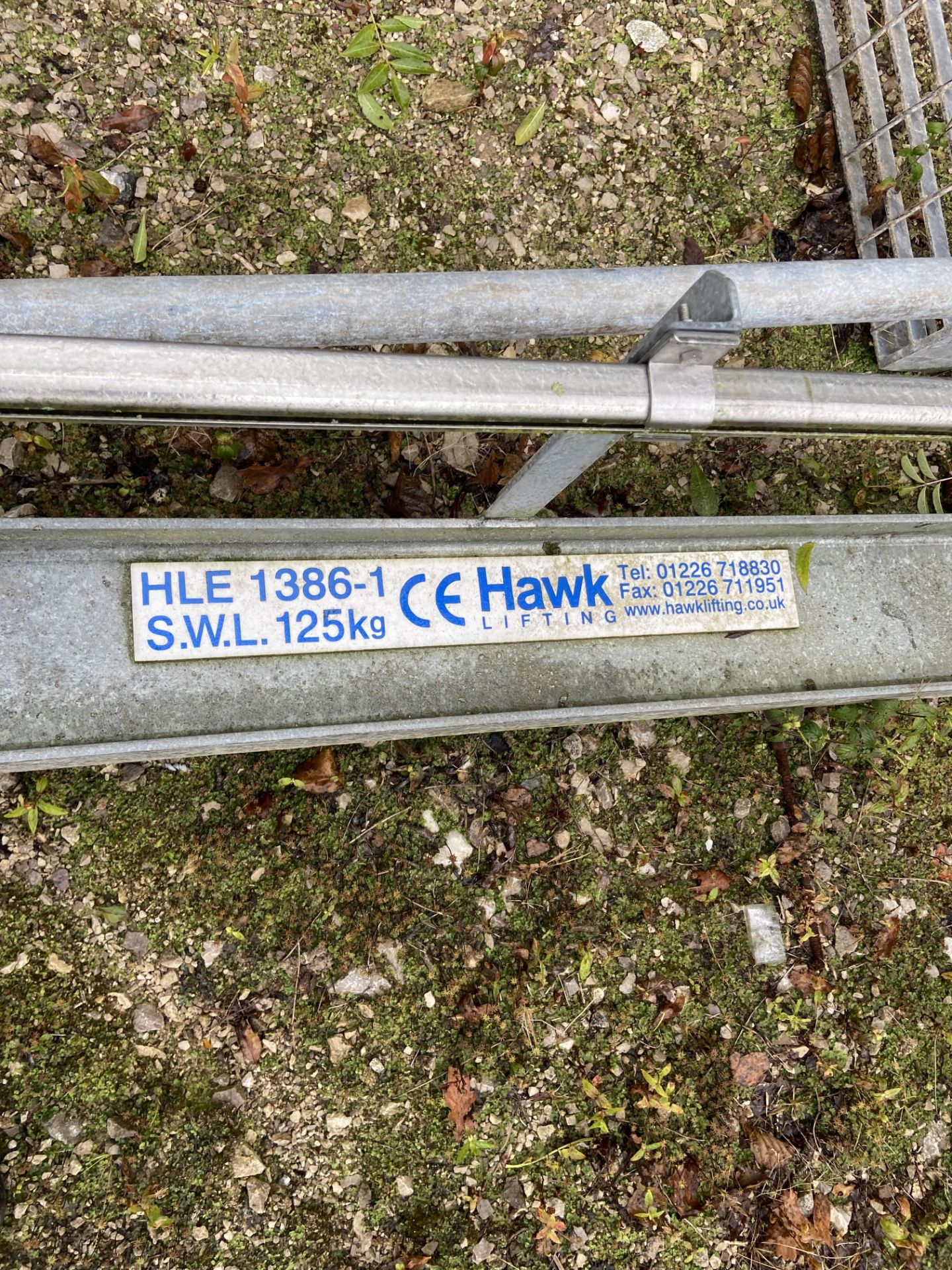 Hawk Lifting Galvanised Steel Jib Arm, 125kg SWL, approx. 3.2m x 2.95m. Lot located Bretherton, - Image 3 of 3