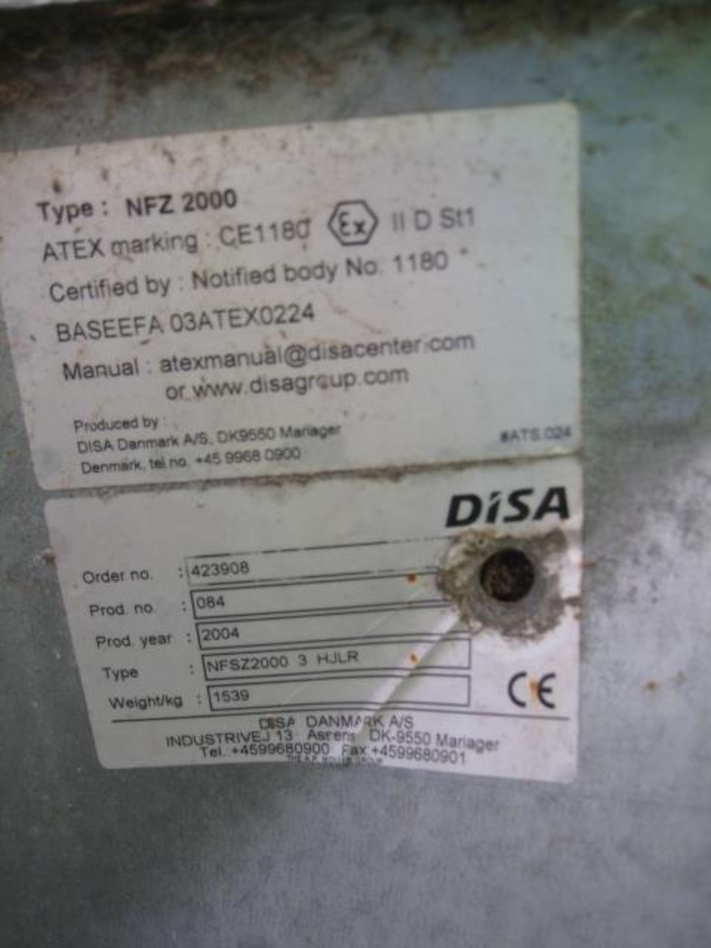 DISA NFSZ 2000 3 HJLR Reverse Air Bag House Bag Filter, year of manufacture 2004, with galvanised - Image 8 of 8