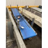 Stainless Steel Framed Mobile Belt Conveyor, approx. 2.4m centres long x 300mm wide on belt, 440V,