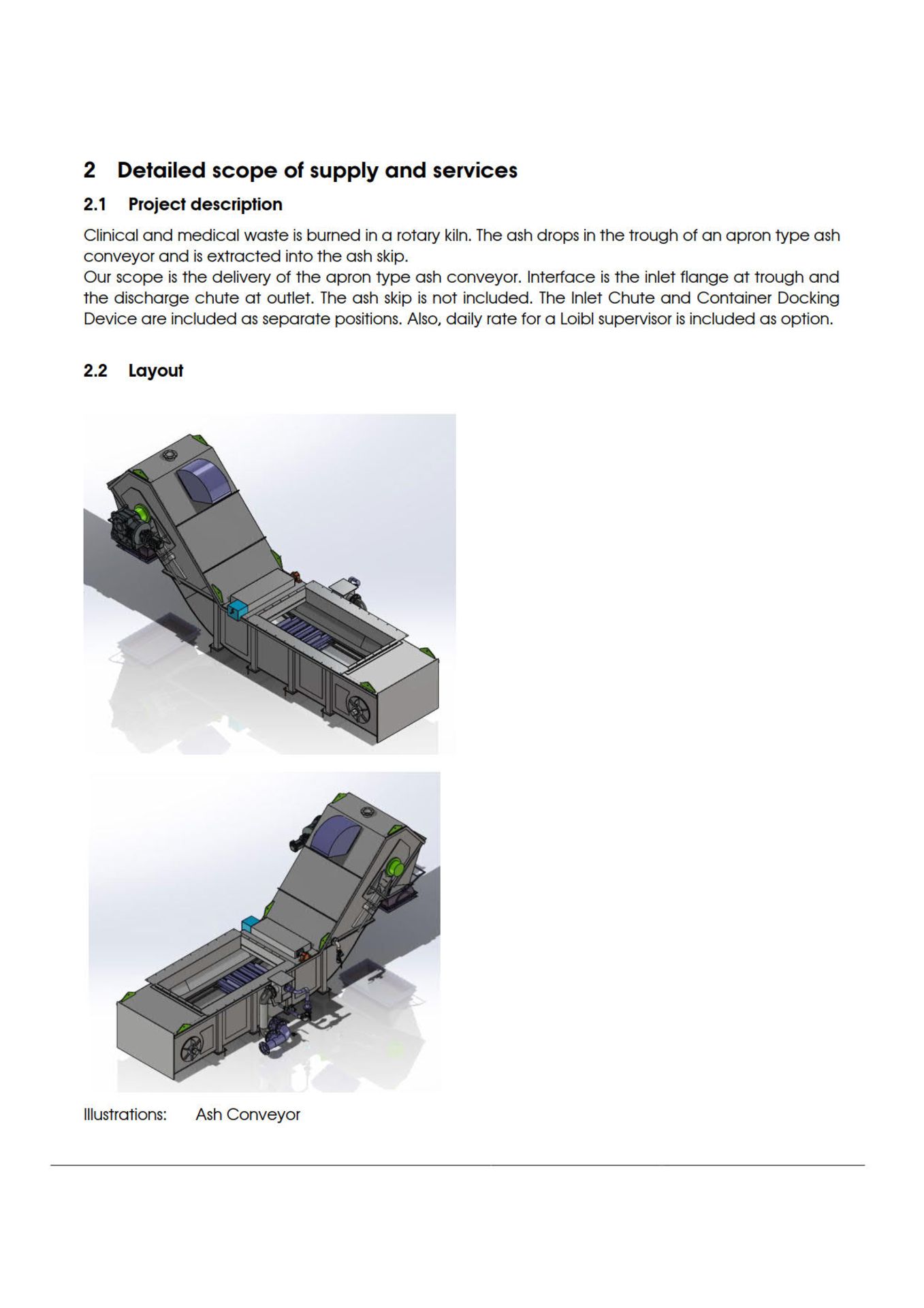 LOIBL LASHSLAGCON LNES-1470/AA=6300 APRON TYPE ASH CONVEYOR, approx. 6.3m axle distance, 3.8m - Image 9 of 13