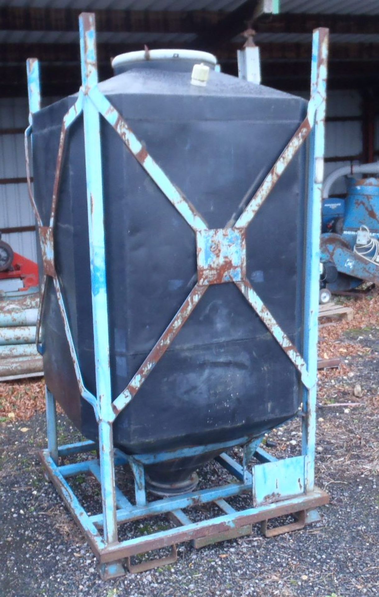 Five Steel Framed Tote Bins, with plastic inner case, approx. 1.2m x 1.2m2. Thought to be PD