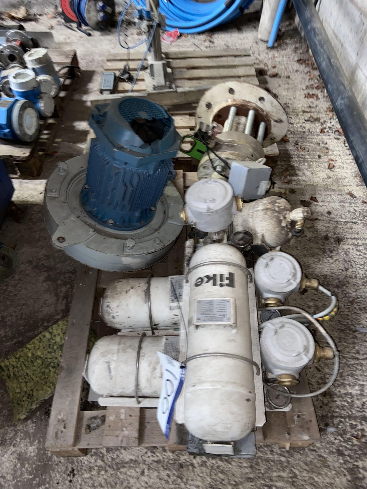 Assorted Equipment, on pallet, including centrifugal fan and air receivers; lot located Holme upon - Image 2 of 2