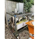 Wenger RM-2S Heat Exchanger, serial no. 253648, on mobile steel frame, with fitted control panel,
