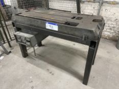 T-Slotted Cast Iron Table, approx. 1.46m x 650mm, with steel stand Please read the following