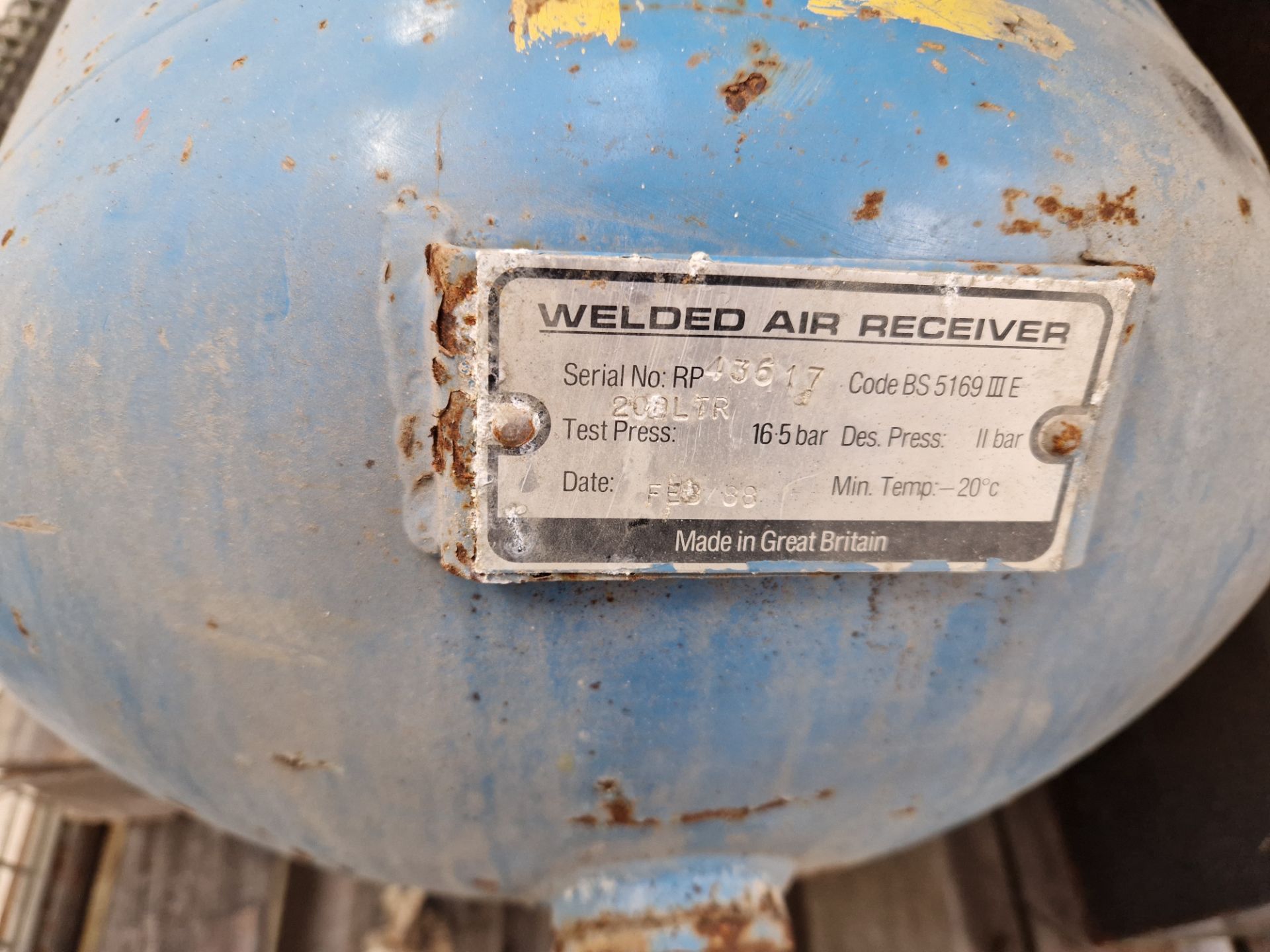 Thorite 200Ltr Welded Air Receiver (Condition Unknown) Please read the following important - Image 4 of 4