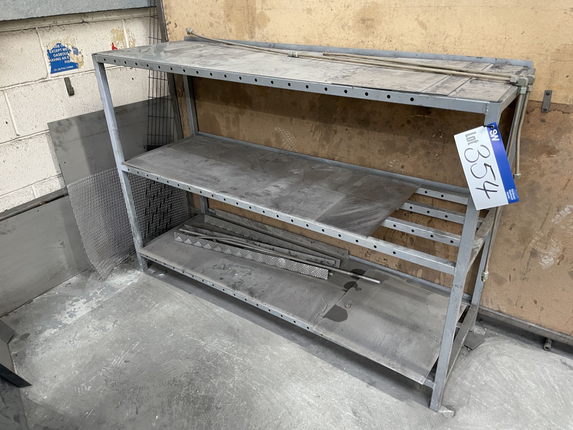 Three Tier Steel Rack, approx. 1.6m wide Please read the following ...
