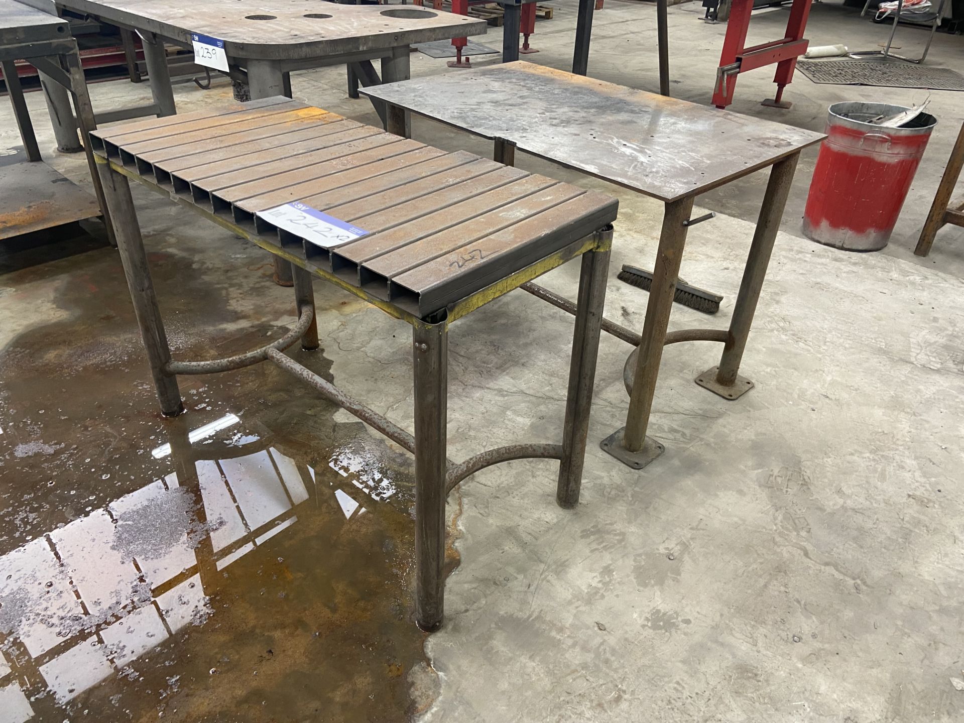 Two Assorted Steel Framed Benches Please read the following important notes:- ***Overseas buyers -