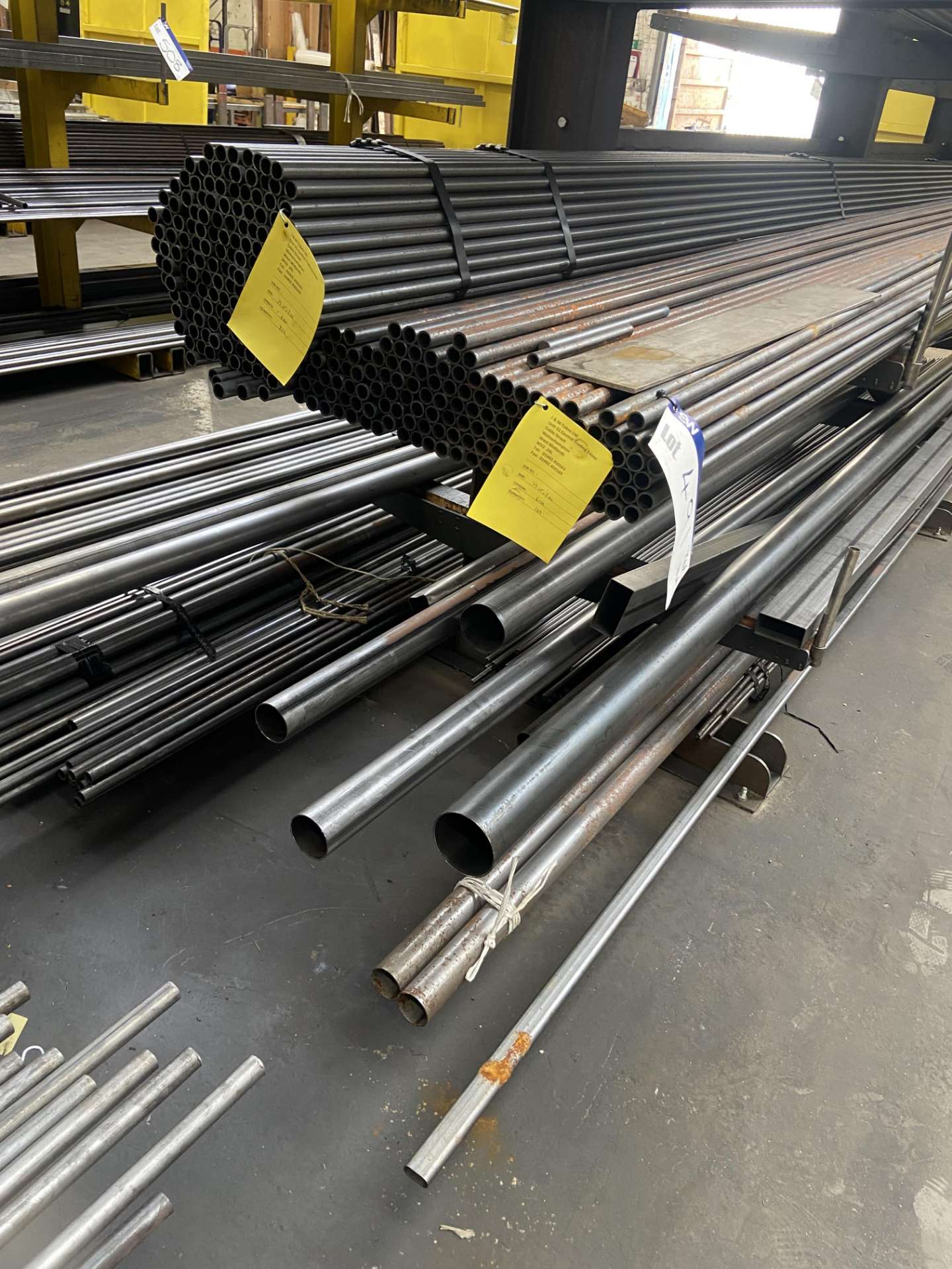 Mainly Steel Tube Stock, on five tiers of one side of stock rack ...