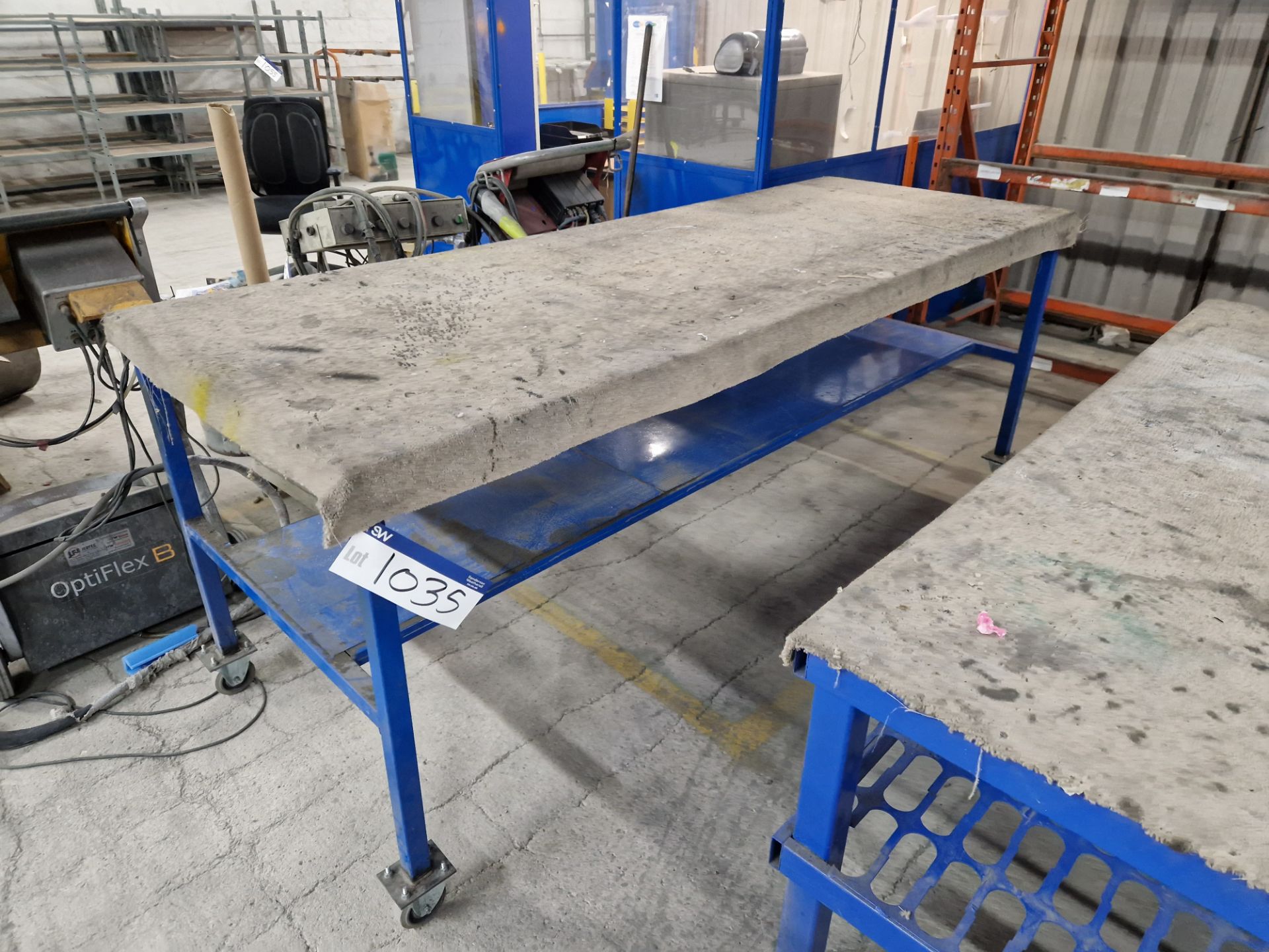 Two Tier Mobile Steel Table, Approx. 2.5m x 0.93m Please read the following important notes:- ***