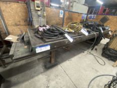 Slotted Cast Iron Table, approx. 4.1m x 1.25m wide overall Please read the following important