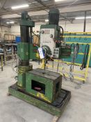 Richard Garret approx. 900mm radius RD33 Radial Arm Drill, serial no. A702, with t-slotted cast iron