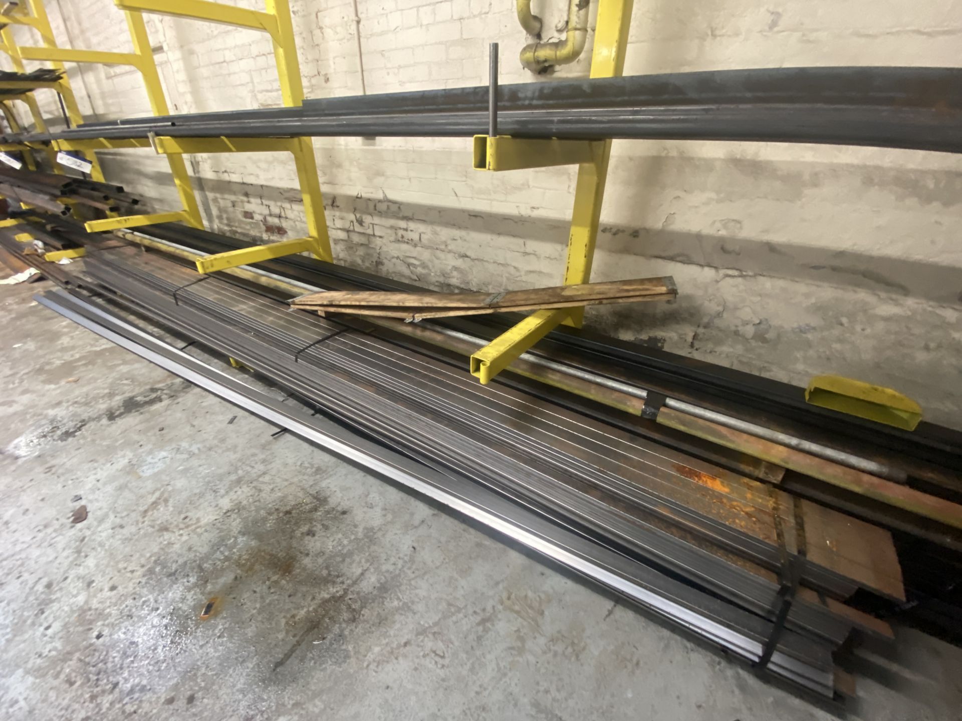 Assorted Steel Section, on one single sided stock rack, up to approx. 8m long (please note this