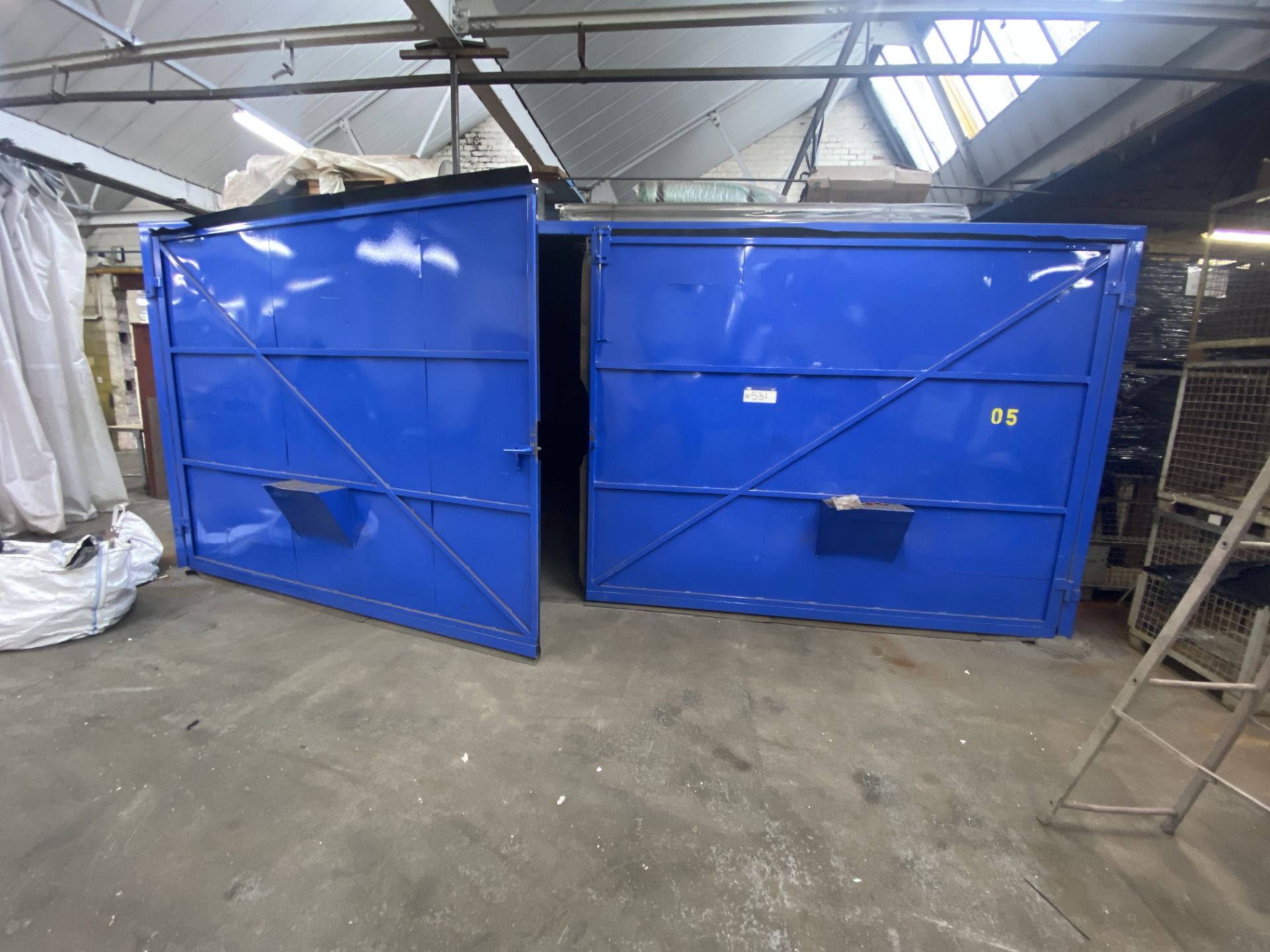 Steel Shot Blast Cabinet, with steel panelling to three sides, approx. 650mm x 5.2m x 2.6m high - Image 2 of 4