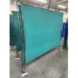 Two Steel Framed Canvas Welding Screens, mainly approx. 2.5m x 2.2m high Please read the following