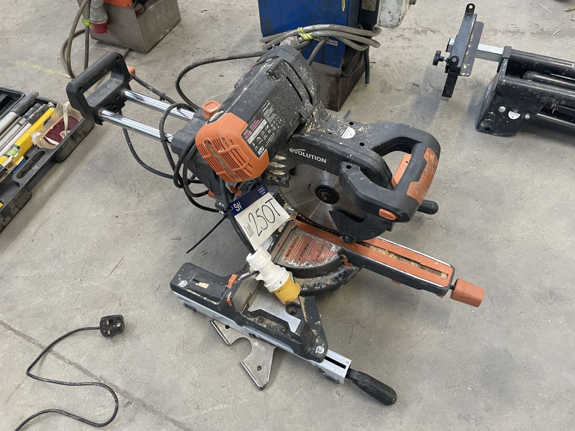 Evolution R255 SMS-DB+ Double Bevel Sliding Mitre Saw, 110V (offered for sale by kind permission