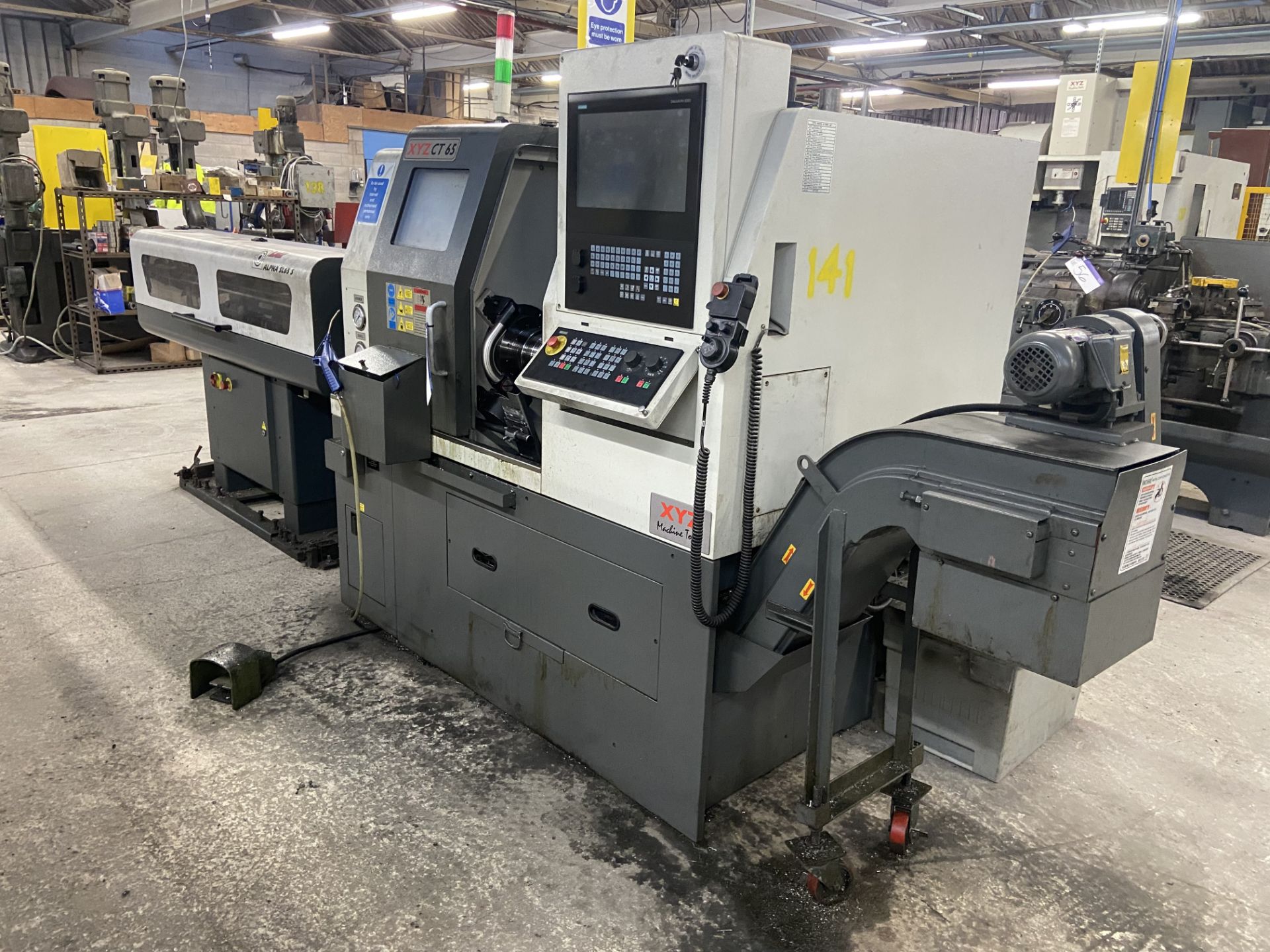 XYZ COMPACT TURN 65 BAR FEED CNC LATHE, serial no. STA20110, year of manufacture 2018, with LNS