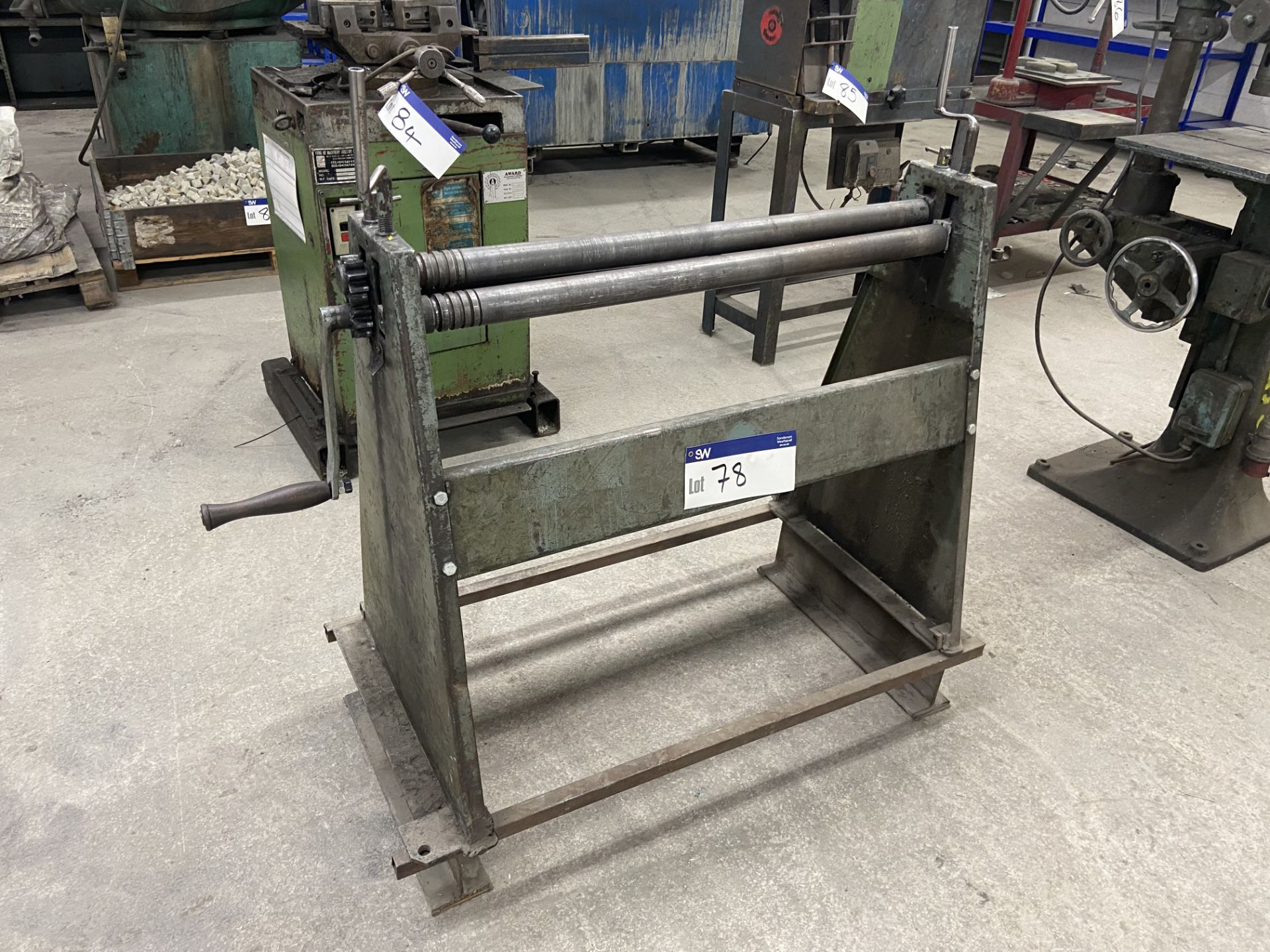 930mm wide Hand Operated Triple Roll Bending Machine, rolls approx. 50mm dia. Please read the