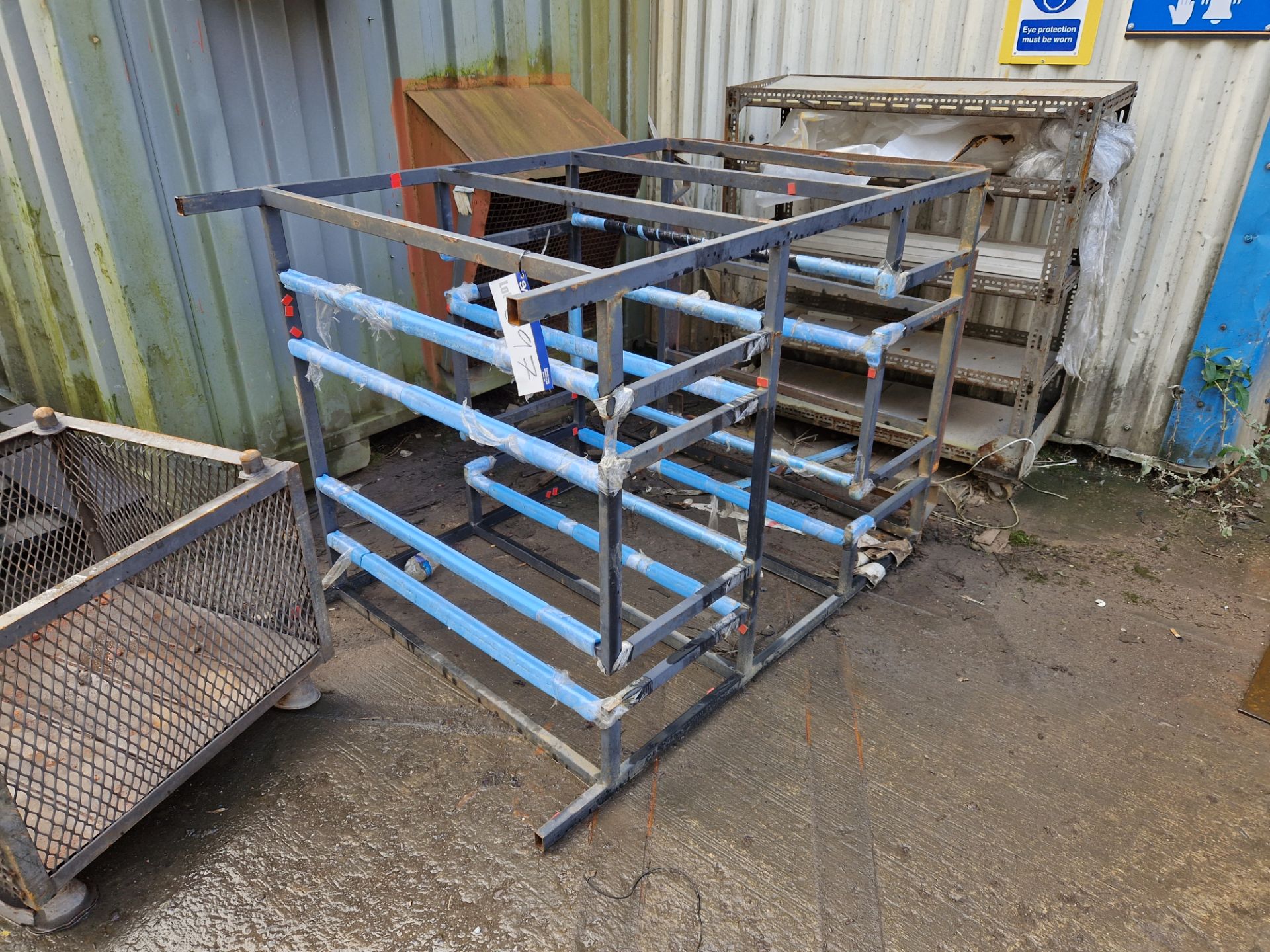 Steel Framed 2 Section S Bend Rack, Approx. 1.2m x 1.2m x 1.8m Please read the following important