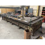 T-Slotted Cast Iron Table, approx. 5.2m x 2.1m x 300mm high (overall), with fabricated steel