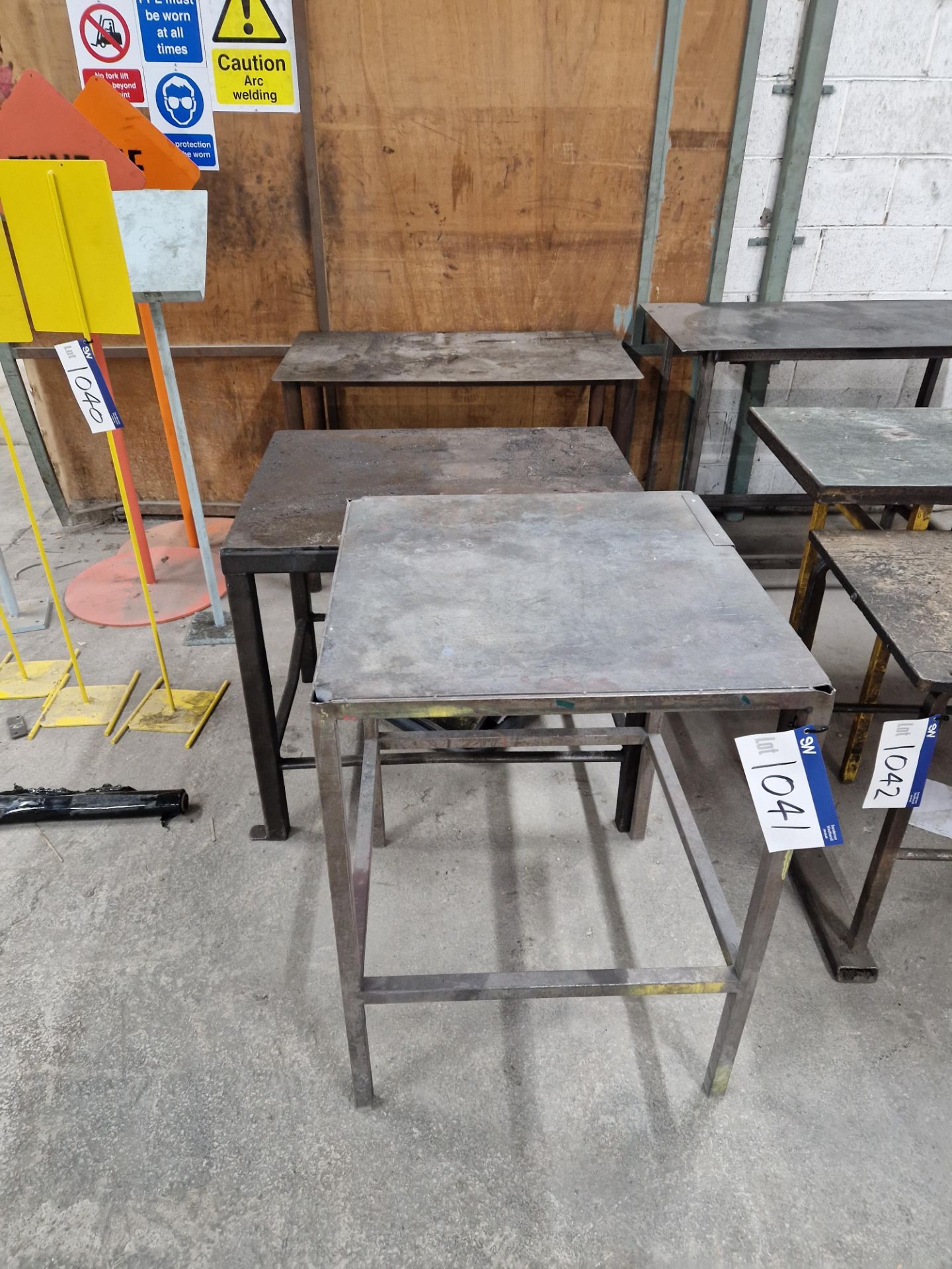 3 Steel Framed Tables Please read the following important notes:- ***Overseas buyers - All lots