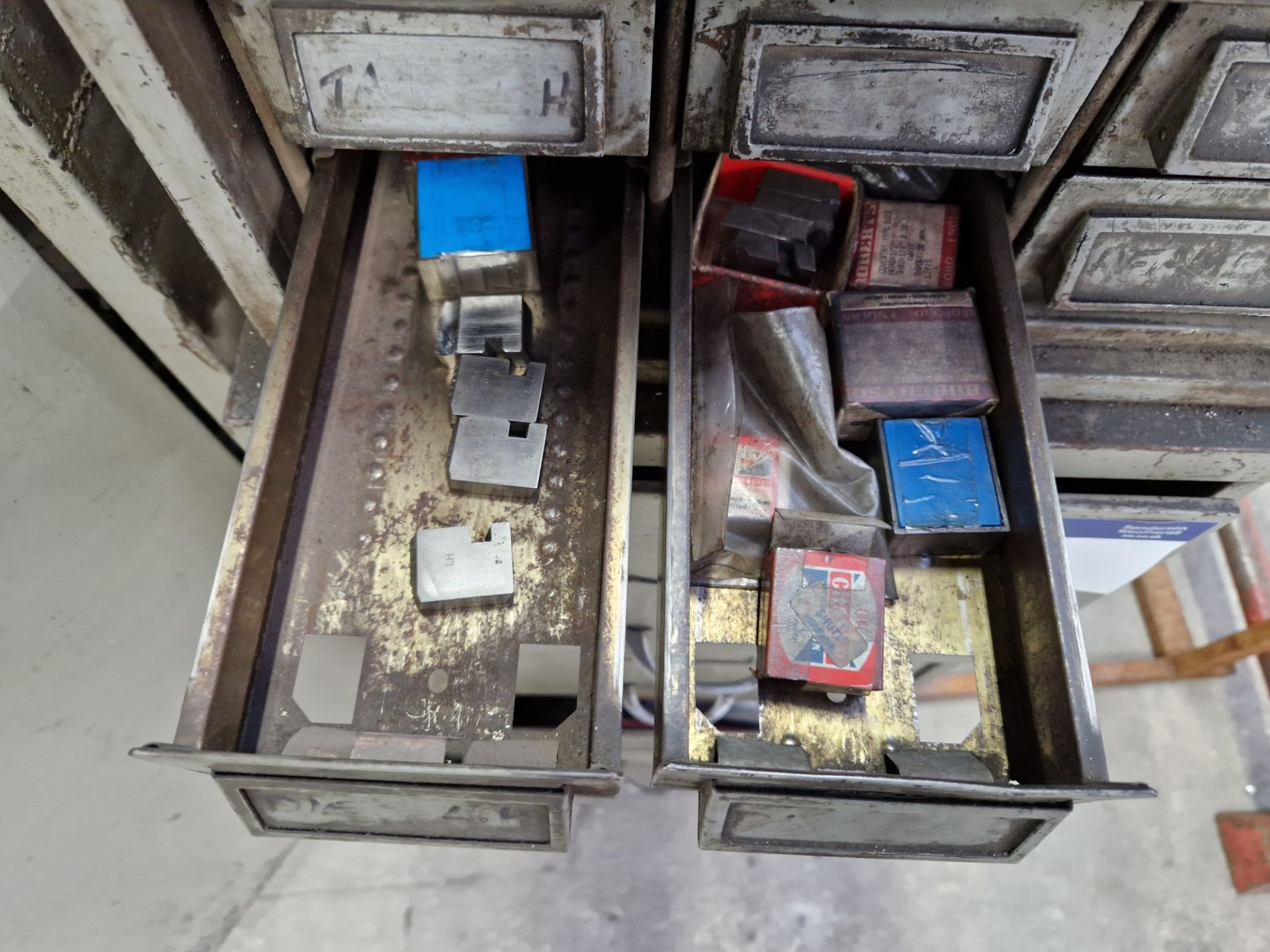 Two Multi Drawer Cabinets and One 3 Drawer Filing Cabinet and Contents, including Dies, Taps, - Image 4 of 6