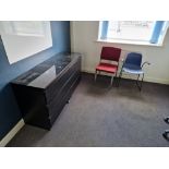 Furniture Contents to Room, including Desk, Four Chairs and Six Drawer Side Cabinet Please read