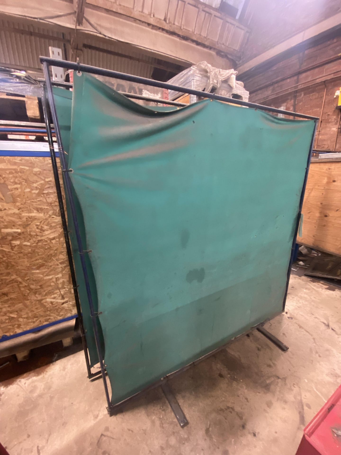 Four Assorted Steel Framed Welding Screens Please read the following important notes:- ***Overseas