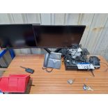 HP Elitedesk Core i7 Desktop PC, Two Monitors, Keyboard and Mouse (Hard Drive Removed) Please read