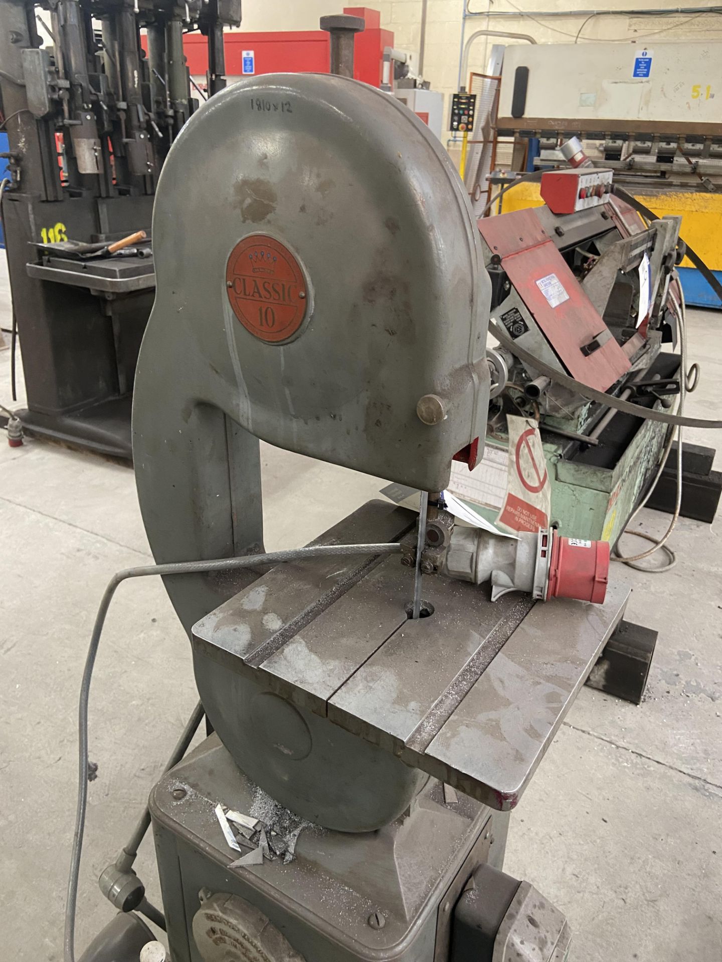 Coronet approx. 240mm deep-in-throat Classic 10 Vertical Bandsaw, with stand Please read the - Image 2 of 2