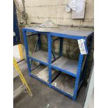 Four Section Steel Rack, approx. 1.3m x 450mm x 1.25m high Please read the following important