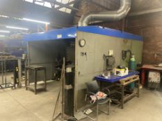 ROBOT WELDING CELL, with ABB Esab welding robot, Esab A351 unit, with stand, chiller, cleaning unit,