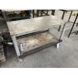 Mobile Steel Framed Bench, approx. 1.15m x 550mm Please read the following important notes:- ***